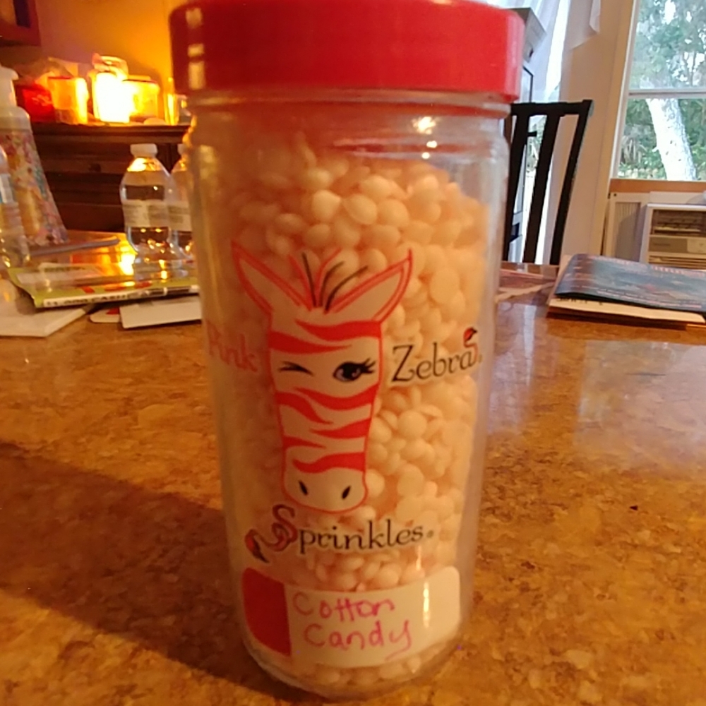 SOLD Cotton Candy Pink Zebra Sprinkles